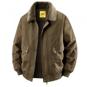 Пуховик Unisex с меховым воротником и флисовой подкладкой Others Jeep, camel