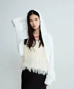 Короткая толстовка с капюшоном на завязках Jeanasis, цвет White(05)