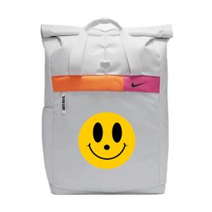 Nike Тканевый рюкзак маленький динозавр унисекс светло-серебристый серый, Smiley Face