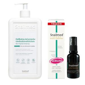 Snailmed Dermocosmetic Set деликатный гель для умывания лица против несовершенств для кожи, склонной к акне 500 мл + Сыворотка против акне 30 мл