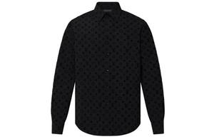 Рубашка мужская Louis Vuitton Flocked Monogram, черный