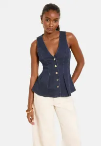 Жилет с баской стандартного кроя Lipsy, Rinse Blue