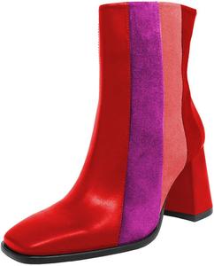 Женские ботильоны YDN с квадратным носком и высоким каблуком, контрастная строчка, для вечерних вечеринок, размеры 4-15 США