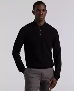 Мужская поло с длинным рукавом Perry Ellis, черный