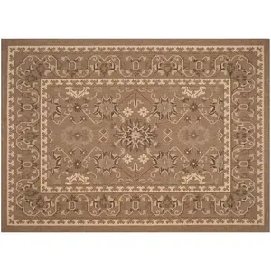 Ковер для внутреннего дворика с цветочным рисунком в рамке из самана Safavieh, коричневый, 61x107 см