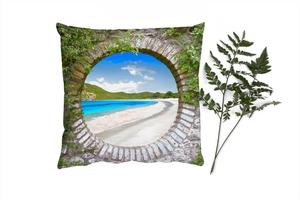 Декоративная подушка MuchoWow диванная подушка для гостиной декоративная подушка 40 x 40 см пляж - море - вид - чехлы на диванные подушки - без наполнителя