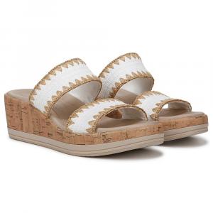 Туфли-сандалии на танкетке Bzees For Lifestride, white stretch raffia fabric