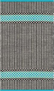 Ковер SAFAVIEH, 69 x 115 см, Montauk Collection, Turquoise & Multi, ручной работы из хлопка, идеально для помещений с высокой проходимостью: прихожая, гостиная, спальня (MTK820H)