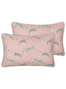 Декоративная подушка Beliani 2er Set Deko ARALES, цвет rosa/weiß/schwarz