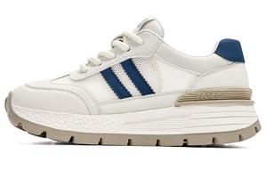 Амортизирующие износостойкие низкие повседневные туфли цвета экрю для женщин EBLAN, Beige Blue