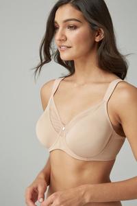 Прозрачный фирменный бюстгальтер уменьшающий грудь Triumph, белый