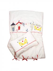 Детское постельное белье "BEACH HOUSE & Co." в морском/желтом цвете - (Д) 135 x (Ш) 100 см BABY LAL, 100x135 см