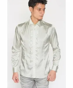 Tornado mart рубашка из королевского атласа с оборками спереди, цвет White