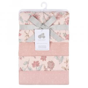 Комплект из 4 хлопковых фланелевых одеял Just Born Baby, розовый