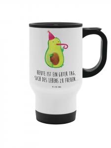 Mr. & Mrs. Panda Кофейная кружка на вынос с надписью «Праздник авокадо» белого цвета