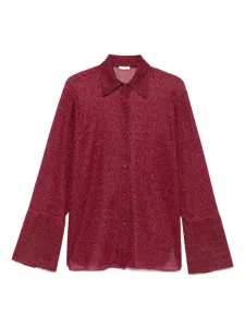 Рубашка с расклешенными рукавами, украшенная блестками Oséree, красный