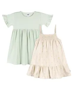 Платье для девочки с коротким рукавом и без рукавов, 2 шт Gerber, зеленый