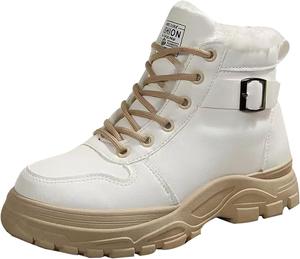 Зимние ботинки Unifizz для женщин, платформа, утепленные сникерсы, походные водонепроницаемые ботинки на шнуровке, White