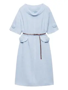 Шерстяное платье миди Prada, синий