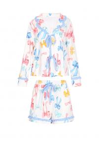 Короткий пижамный комплект faina, светло-синий