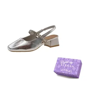 Alxnan Серебряные женские туфли на высоком каблуке, цвет Silver