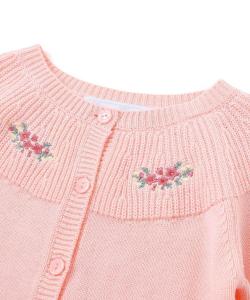 Вязаный кардиган из акрилового хлопка с вышивкой для младенцев (70-90 см)