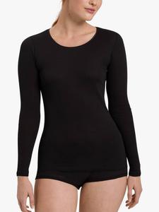 Хлопковая бесшовная футболка с длинными рукавами Hanro, Black