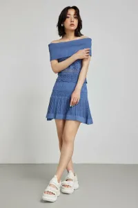 Вязаная крючком мини-юбка «Русалка» Rienda, цвет Blu