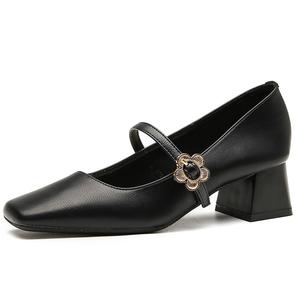 GOSO Туфли Мэри Джейн на массивном каблуке, женские, черные