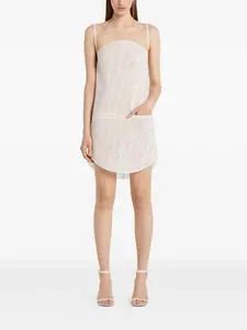 Платье мини с кружевом Courrèges, белый