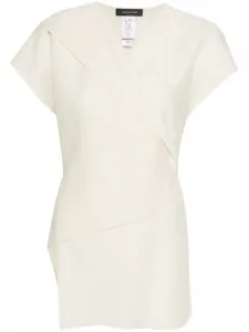 Блузка с запахом и V-образным вырезом Fabiana Filippi, бежевый