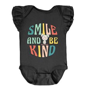Боди с рукавами-крылышками Mini smiley smile and be kind aria The Juniper Shop, Black