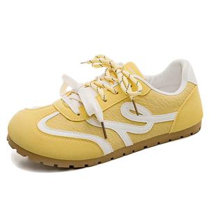 Износостойкие, легкие и дышащие низкие кроссовки для скейтбординга, женские, желтые HUANQIU, Yellow
