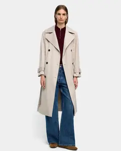 Женский длинный тренч с деталями в виде ремешков на рукавах Parfois, бежевый