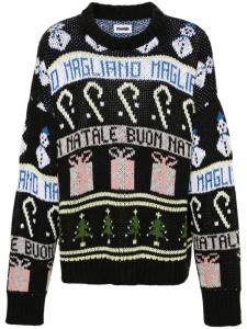 Жаккардовый джемпер с круглым вырезом Magliano, черный