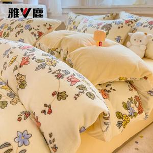 Yalu Пододеяльник 150х200 см из молочного вельвета, двусторонний флис, согревающий