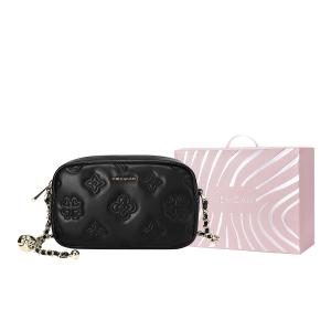 MEXICAN Полиуретановая поясная сумка через плечо небольшой квадратной формы женская черная с кремовым, Black+Lively Pink Box