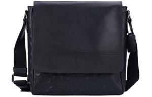 Хьюстон Кожаная Сумка с Картой, Кроссбоди, Среднего Размера Мужская Чёрная COACH