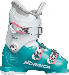 Горнолыжные ботинки Nordica Junior Speedmachine J3 с регулятором веса, прочные, удобные, теплые, для детей., Light Blue/White/Pink