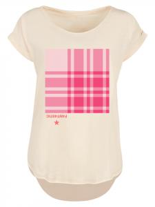 Удлиненная клетчатая футболка розового цвета в цвете Whitesand F4NT4STIC