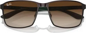 Солнцезащитные очки Ray-Ban унисекс Rb3721 квадратной формы, Brown on Gunmetal/Brown Gradient Dark Brown