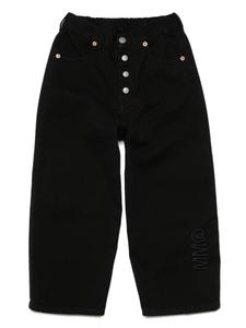 MM6 Maison Margiela Kids джинсы с вышитым логотипом, черный