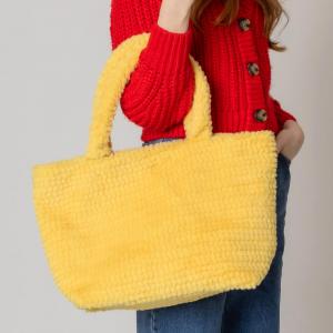 Сумка-тоут из пушистого меха FASHNZFAB, желтый