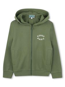 Kenzo Kids худи на молнии с принтом Tiger, зеленый
