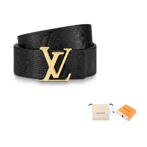 Ремень женский Louis Vuitton с пряжкой, черный