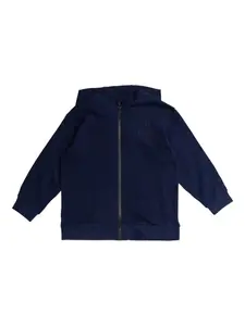 Худи на молнии с вышитым логотипом FENDI KIDS, синий