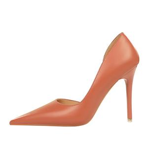 QITUMAUL Туфли-лодочки на тонком каблуке 10,5 см телесного цвета, цвет Nude[Heel Height 10.5cm]