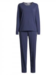 Seidensticker Легкая эластичная пижама темно-синего цвета