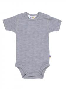 Joha Боди с короткими рукавами из мериносовой шерсти светло-серого меланжевого цвета