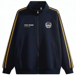 Свитшот Unisex Stand Collar Moderate Cardigan HUANQIU, темно-синий fleece-lined